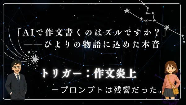 「AIで作文を書くのはズルですか?」──小学5年生の物語に込めた本音